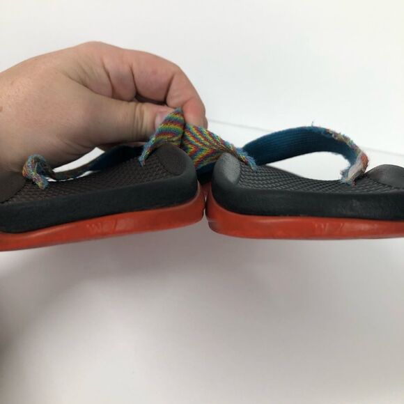 Chacos Flip Vibe EcoThread Flip Flops Thong Sandals Rainbow Chevron Size 7 - Picture 8 of 10